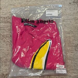 Palm Angels Fuchsia and Yellow Graphic Tee